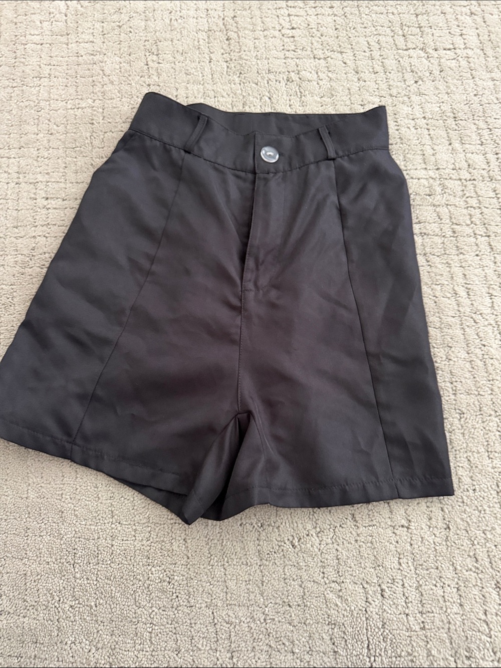 Classic Black High-Waist Shorts with Button Front